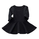 Baby Girls Candy Color Long Sleeve Kids Dress
