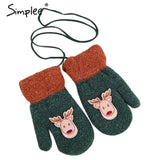 Elk warm autumn winter gloves children christmas gift for boys Cure deer kids gloves baby mittens 2018 Xmas gloves child
